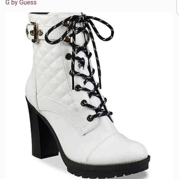 guess white combat boots